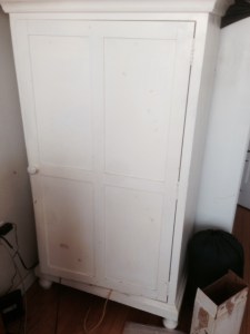 The closet thing. Very roomy with a roll-out shelf.