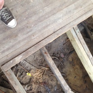 The hole in the floor.