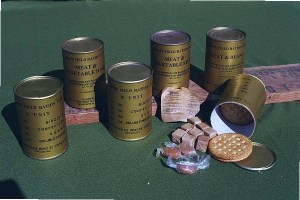 C-rations. Those are the biscuits near the open can.