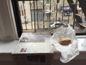 I could see the corner from this window.