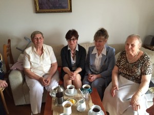 Three Aunts, one cousin, no English.