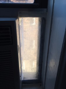 I scratched the Plexiglas with sandpaper to make it hard to see in.